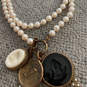 RARE Extasia pearl cameo necklace